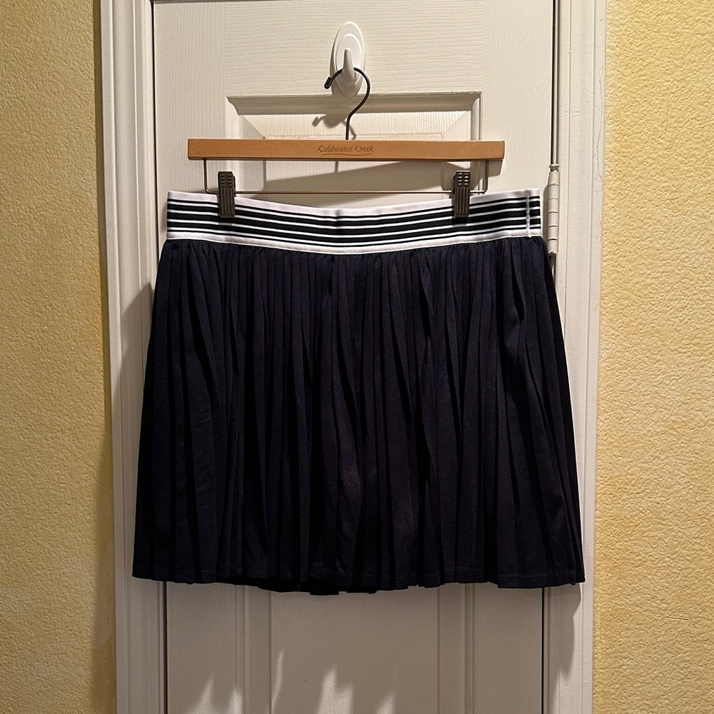 Talbots Navy Athletic Skirt with Striped Waistband and built in shorts